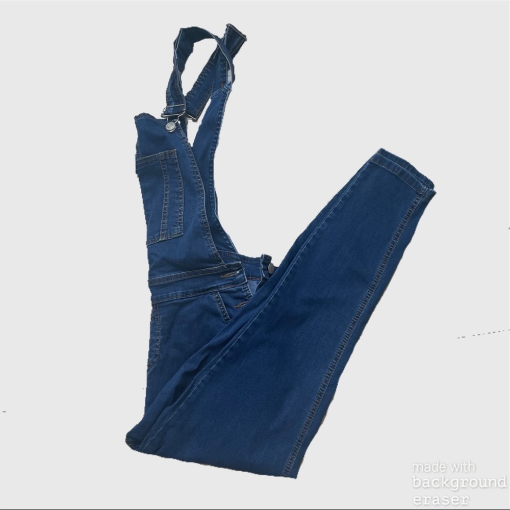 Overalls w/ Skinny Jeans, High Rise, AMERICANO